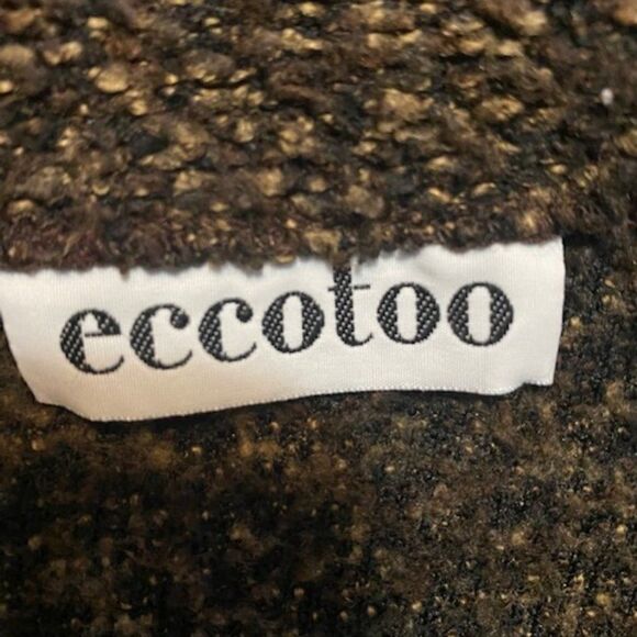 eccotoo Brown/Tan sweater with clasp closure, size 3X - Picture 3 of 3